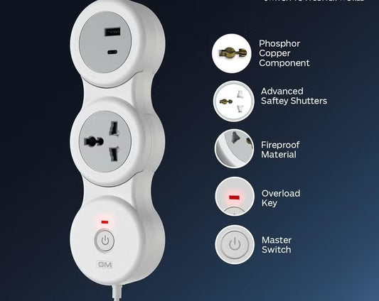 GM 2+1 G-Hoop Spike Guard with C Type USB-Master Switch, Indicator